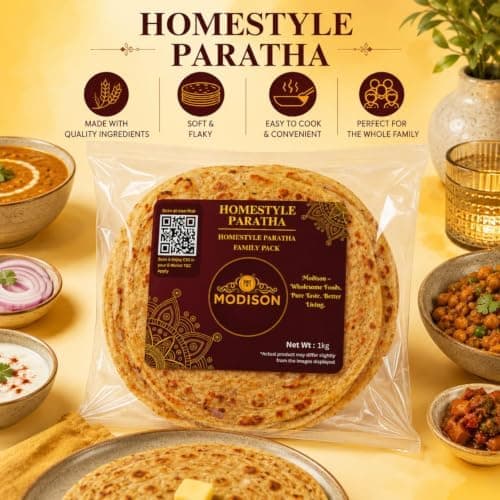 MODISON Homestyle Paratha Traditional Indian Flatbread Frozen 1kg thumbnail 6