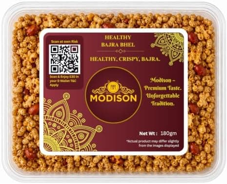 MODISON Healthy Bajra Bhel Indian Namkeen Roasted Pearl Millet 180g thumbnail 1