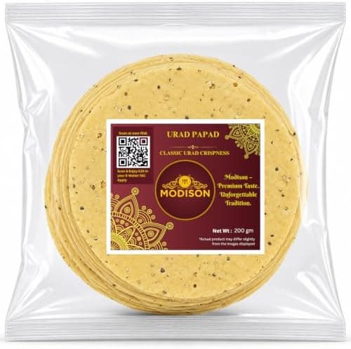 MODISON Urad Papad Indian Papad Crispy Lentil Wafer 200g thumbnail 1