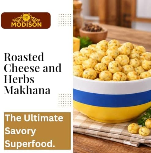 MODISON Roasted Makhana Healthy Snacks Cheese Herbs 80g thumbnail 4