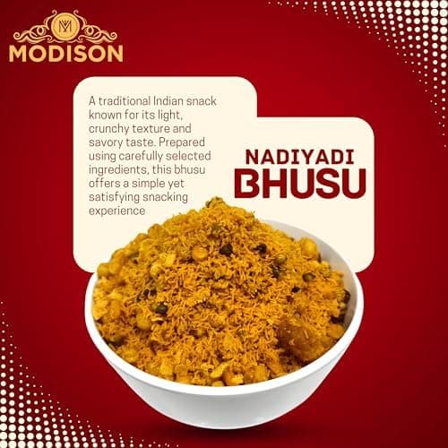 MODISON Nadiyadi Bhusu Indian Snacks Crispy Gujarati Farsan 180g thumbnail 4