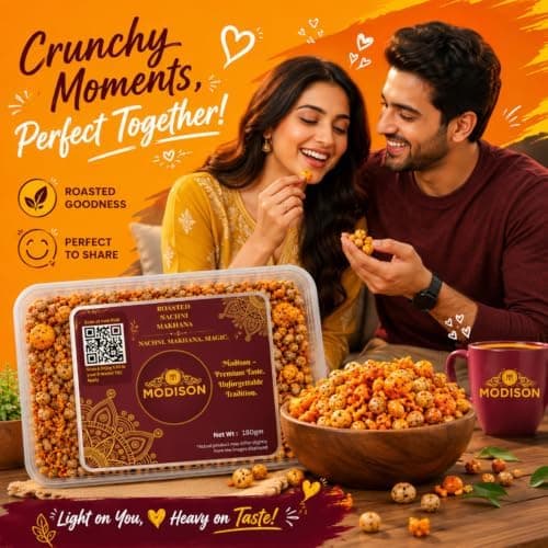 MODISON Roasted Nachni Makhana Indian Snacks Fox Nuts Ragi 180g thumbnail 3