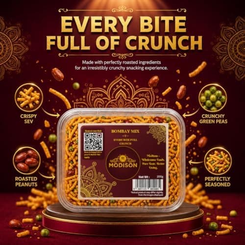 MODISON Bombay Mix Indian Namkeen Snack Traditional Savoury 200g thumbnail 3