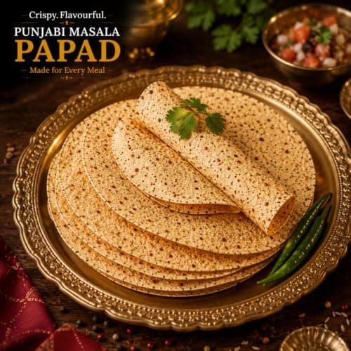 MODISON Punjabi Masala Indian Papad Spicy Lentil Wafer 200g thumbnail 2