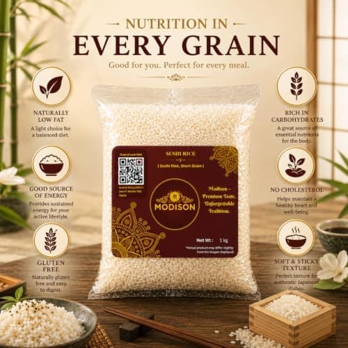 MODISON Sushi Rice Short Grain Rice Gluten Free Vegan 1kg thumbnail 6