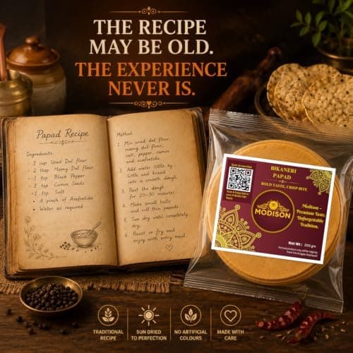 MODISON Bikaneri Papad Indian Papad Crispy Rajasthani 200g thumbnail 7
