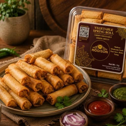 MODISON Vegetable Spring Roll Ready to Cook Frozen Snack 1kg thumbnail 5