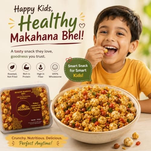 MODISON Makhana Bhel Indian Namkeen Roasted Fox Nuts 180g thumbnail 5