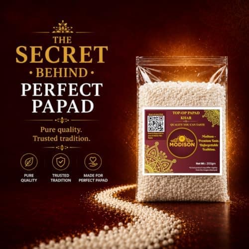 MODISON Top Op Papad Khar Indian Papad Ingredient Fine Powder 200g thumbnail 2