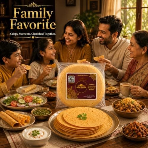 MODISON Plain Khakhra Whole Wheat Crispbread Roasted Snack 200g thumbnail 5