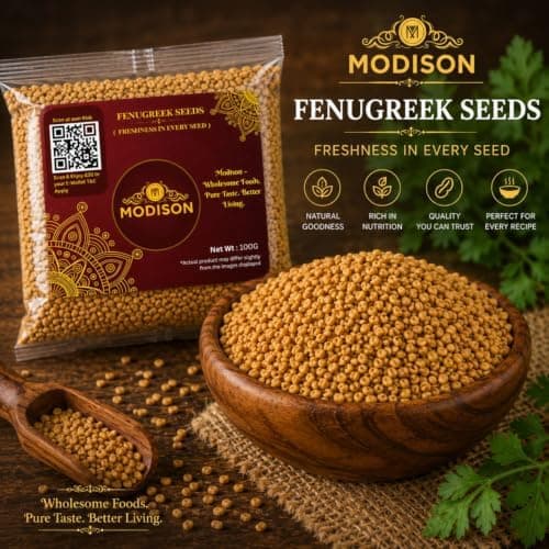 MODISON Fenugreek Seeds Whole Spice Natural 100g thumbnail 4