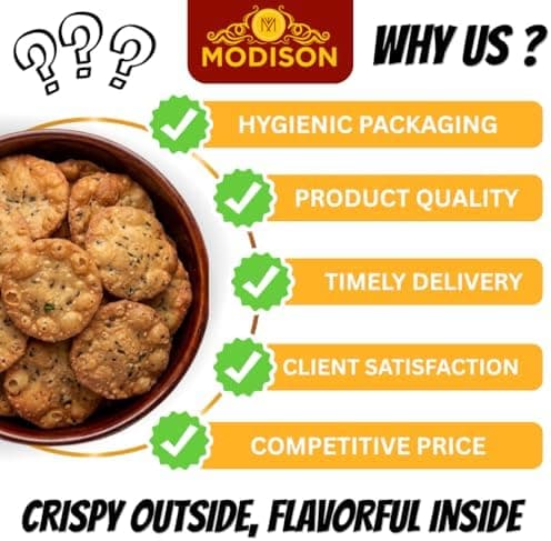 MODISON Methi Puri Indian Snacks Crispy Fenugreek Crackers 180g thumbnail 3