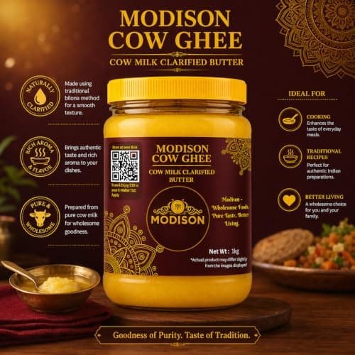 MODISON Cow Ghee Cow Milk Clarified Butter 1kg thumbnail 2