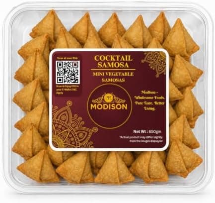 MODISON Cocktail Samosa Traditional Frozen Indian Snack 650g thumbnail 1
