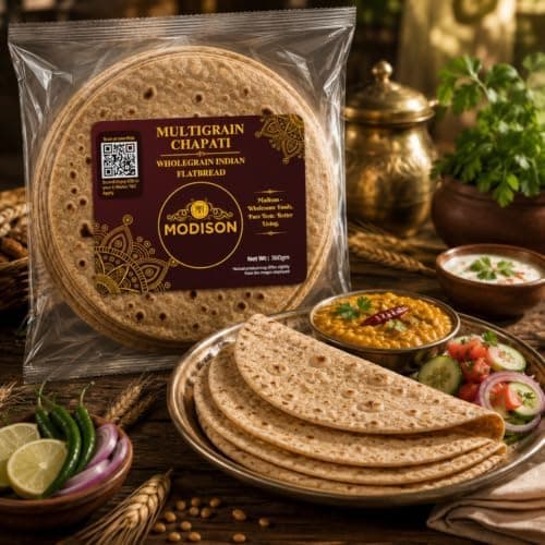 MODISON Multigrain Chapati Traditional Indian Flatbread Frozen 360g thumbnail 6