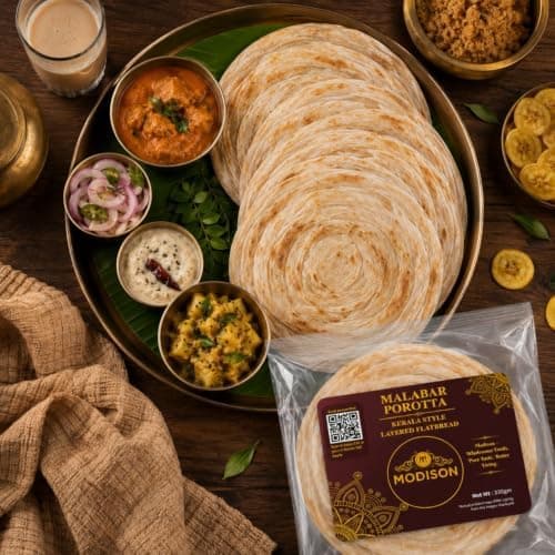 MODISON Malabar Porotta Traditional Layered Flatbread Frozen 330g thumbnail 5