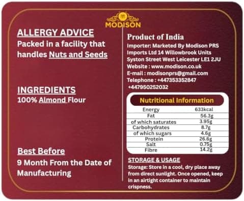 MODISON Almond Flour Baking Essentials Blanched Keto Friendly 250g thumbnail 2