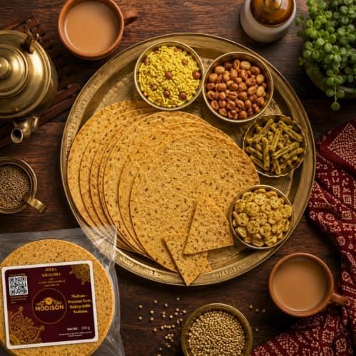 MODISON Jeera Khakhra Whole Wheat Cumin Crispbread Snack 200 g thumbnail 7