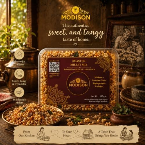 MODISON Roasted Millet Mix Indian Namkeen Crispy Multigrain 180g thumbnail 3