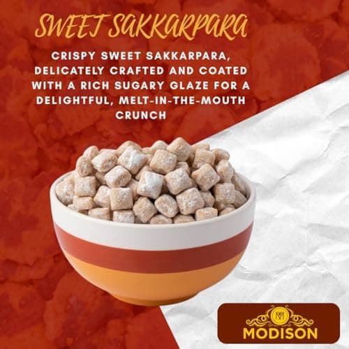 MODISON Sweet Sakkarpara Indian Sweets Crunchy Wheat Bites 180g thumbnail 6