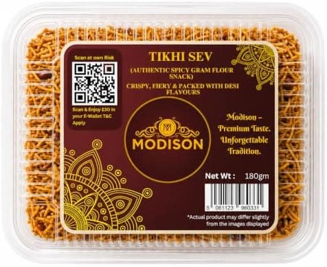 MODISON Tikhi Sev Indian Snacks Spicy Gujarati Namkeen 180g