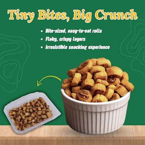 MODISON Bhakharwadi Mini Indian Snacks Spicy Wheat Rolls 180g thumbnail 3