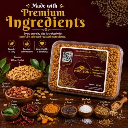 MODISON Roasted All in One Indian Namkeen Crunchy Multigrain 180g thumbnail 4