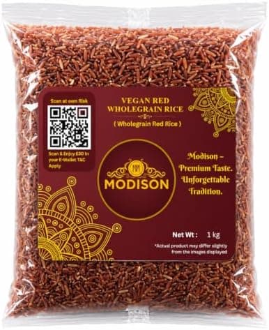 MODISON Vegan Red Wholegrain Rice Natural Gluten Free 1kg thumbnail 1