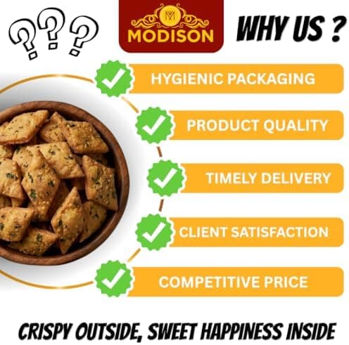 MODISON Methi Sakkarpara Indian Snacks Crispy Fenugreek 180g thumbnail 2
