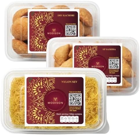 MODISON Namkeen Combo Indian Snacks 540g Party Mix 3 Pack thumbnail 1