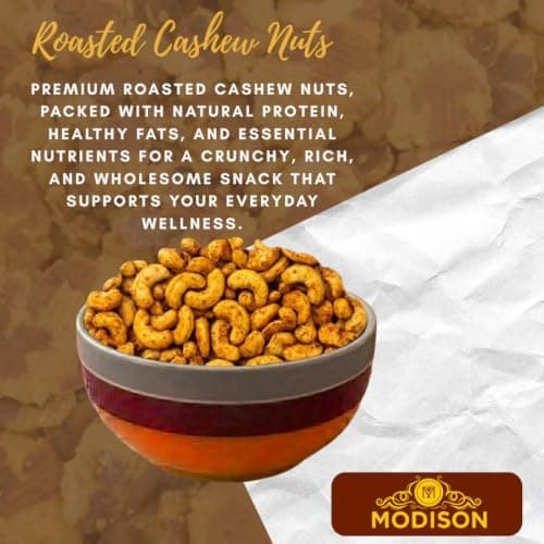 MODISON Roasted Cashew Nuts Healthy Snacks Protein Rich Kaju 400g thumbnail 5