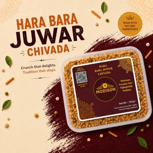 MODISON Hara Bhara Jowar Chivda Indian Namkeen Roasted Sorghum 180g thumbnail 6