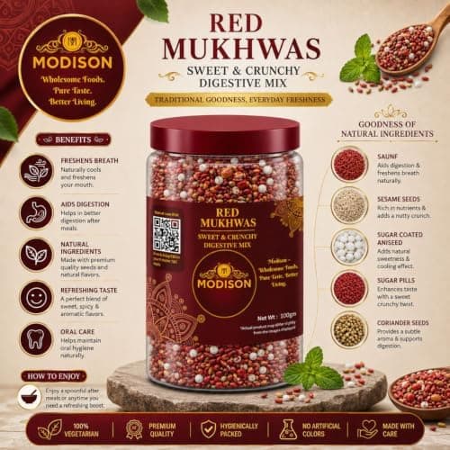 MODISON Red Mukhwas Indian Mouth Freshener Aniseed Coriander 100g thumbnail 3