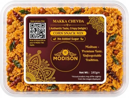MODISON Makka Chevda Indian Namkeen Crispy Corn Flakes 180g thumbnail 1