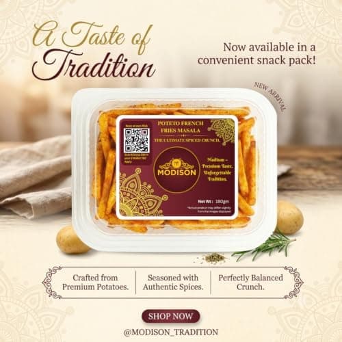 MODISON Potato French Fries Indian Namkeen Masala Crispy 180g thumbnail 7