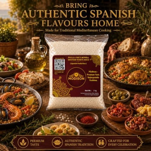 MODISON Spanish Bomba Rice Paella Rice Gluten Free Vegan 1kg thumbnail 3
