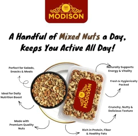 MODISON Mixed Nuts Healthy Indian Snacks Mix 400g thumbnail 5