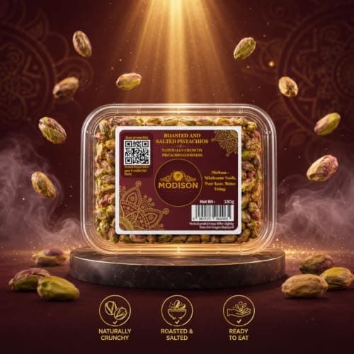 MODISON Roasted Pistachios Indian Dry Fruit Salted Pista 180g thumbnail 5