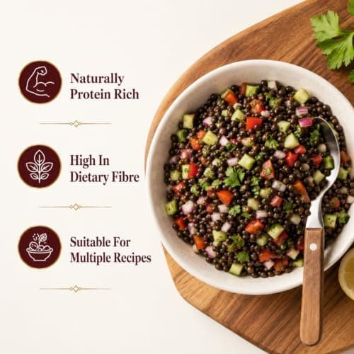 MODISON Beluga Lentils Whole Pulses High Fibre Protein Pack 6x250g thumbnail 4