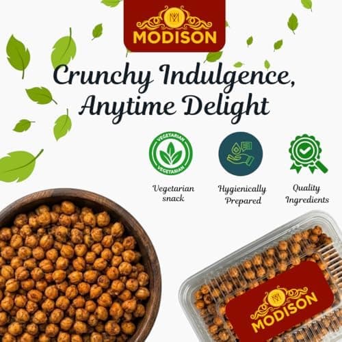 MODISON Hing Jeera Chana Indian Snacks Roasted Chickpeas 180g thumbnail 5