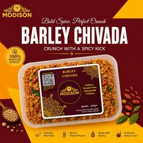 MODISON Barley Chivda Indian Namkeen Crispy Savory Mix 180g thumbnail 5