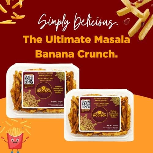 MODISON Banana French Fries Indian Snacks Masala Kela 180g thumbnail 5