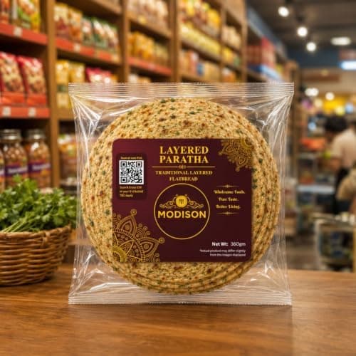 MODISON Layered Paratha Traditional Indian Flatbread Frozen 360g thumbnail 4
