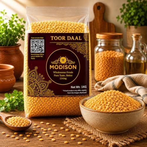 MODISON Plain Toor Daal Split Pigeon Peas High Fibre 2KG thumbnail 3