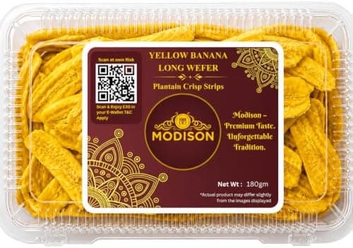 MODISON Yellow Banana Long Wafer Indian Snacks Crispy Kela 180g thumbnail 1