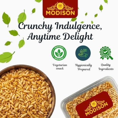 MODISON Garlic Sev Mamra Indian Snacks Roasted Rice Mix 180g thumbnail 5