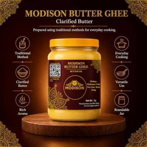 MODISON Butter Ghee Clarified Butter Pure Milk Fat 1kg thumbnail 3