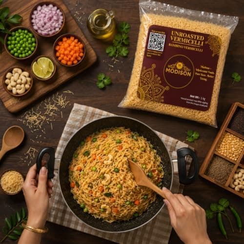 MODISON Unroasted Vermicelli Wheat Semolina Seviyan 1kg thumbnail 6