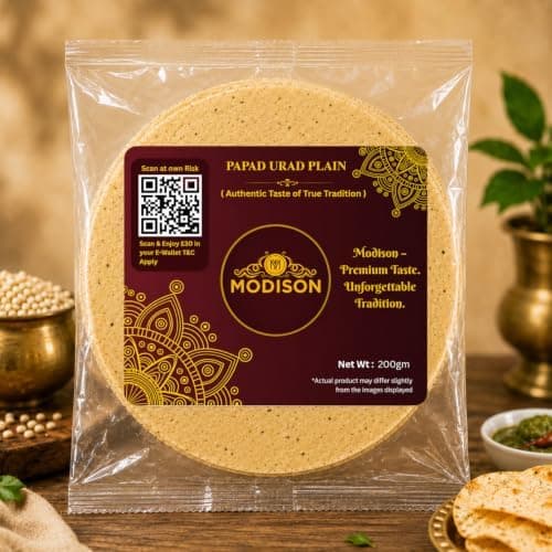 MODISON Plain Urad Papad Indian Papad Crispy Lentil Wafer 200g thumbnail 4