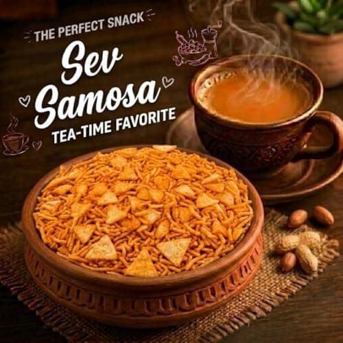 MODISON Sev Samosa Indian Snacks Spicy Crunchy Mix 180g thumbnail 4